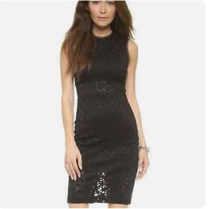Elizabeth and James Black Lace Midi Dress